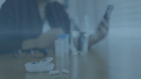 Data analysis and global connectivity animation over people using smartphones. Technology, communication, mobile, network, digital, analytics - Powered by Shutterstock - Get 15% off with code: PIKWIZARD15