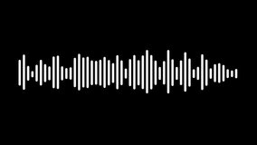 White audio waves motion on black. Sound waves or audio waveform. Voice and conversation recording, soundtrack and music video visualization. Audio waves spectrum and frequency.  Sound wave equalizer. - Powered by Shutterstock - Get 15% off with code: PIKWIZARD15
