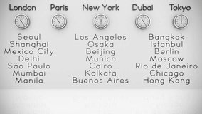World Clocks and Big Cities Background - Powered by Shutterstock - Get 15% off with code: PIKWIZARD15