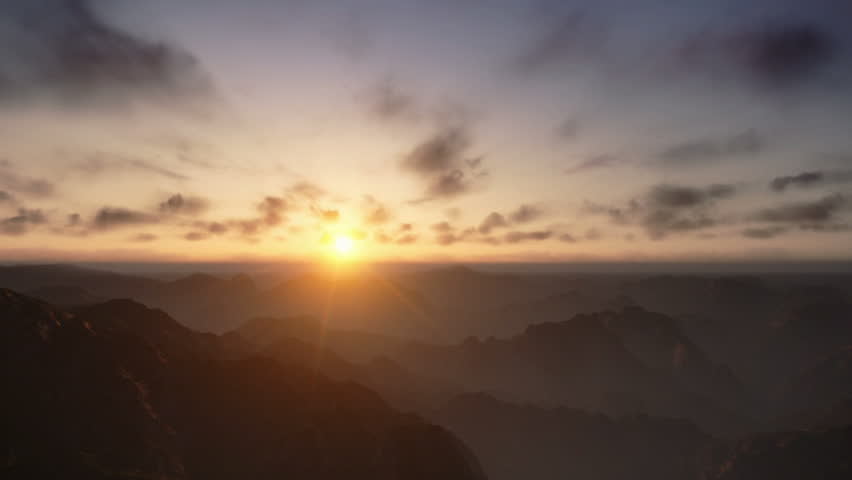Time Lapse Sunrise over Mountains Peaks