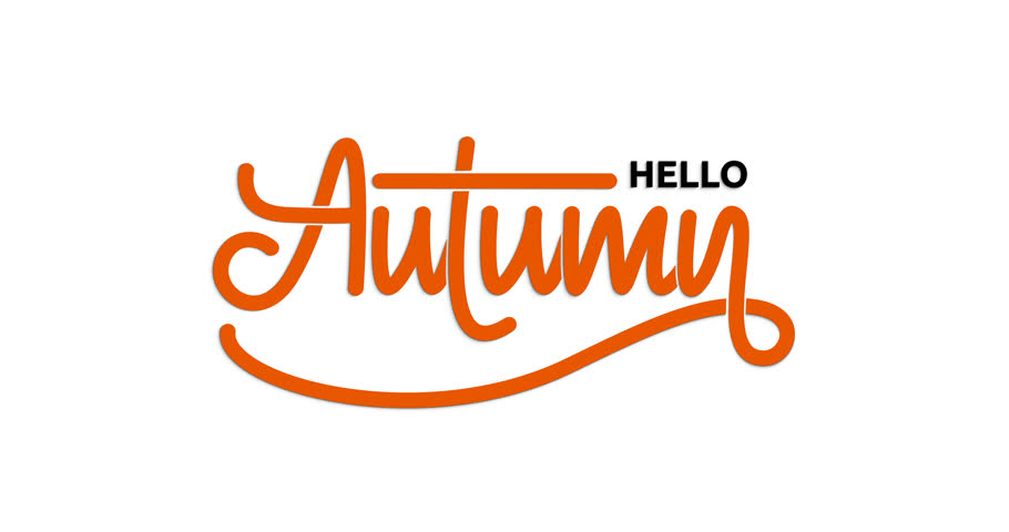 Elegant 'Hello Autumn' Hand Lettering Animation: Unique Handwritten Typography with Alpha Channel for Seamless Integration of your content. Great for Fall-Themed Projects and Seasonal Greetings