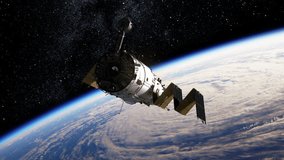 Space station deploys solar panels over planet Earth. 3d animation. 4k. - Powered by Shutterstock - Get 15% off with code: PIKWIZARD15