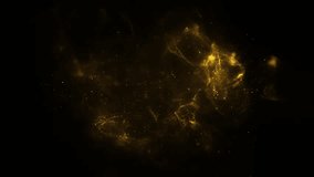 Golden glitter background in slow motion. Beautiful transition with real gold particles flying in wind on black background, shot with depth of field. Gold dust bokeh abstract background - Powered by Shutterstock - Get 15% off with code: PIKWIZARD15