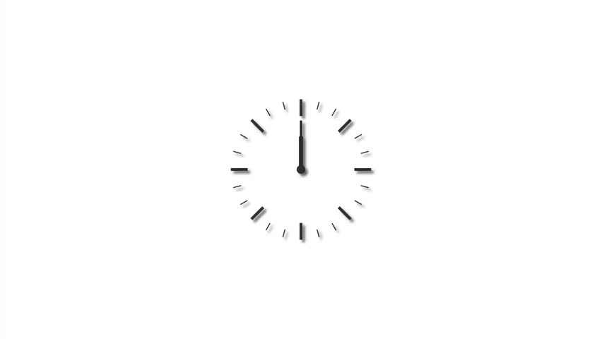Clock icon 24 Hour Day Fast Speed. Circle Digital and Analog Clock Animation Loop Background. 