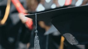 Close-up of graduation ceremony university high school graduates wearing  caps, Graduation Ceremony , joyful and happiest moments in life after day and night struggle.  "Education for all" concept.  - Powered by Shutterstock - Get 15% off with code: PIKWIZARD15