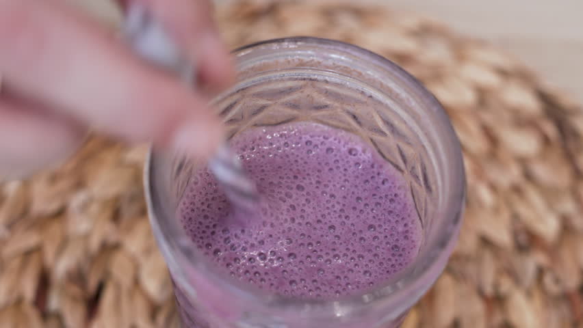drinking the Perfect Blackberry Banana Smoothie