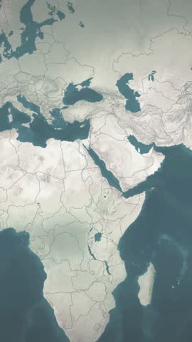 Saudi Arabia Map Outline Country Border on dark green. Neon Lights colorful animation transition. Vertical ma pf Kingdom of Saudi Arabia. Animation in neon style