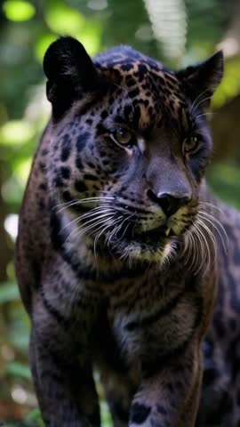 Majestic Shadows: The Black Panther in its Element. Ideal for wildlife documentaries, conservation campaigns, or any project seeking to evoke the mystery and power of this elusive predator