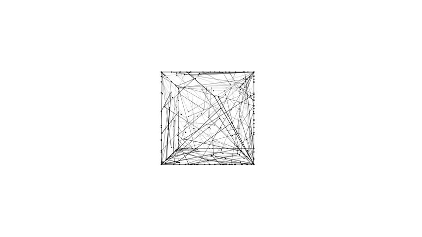 3D render of geometric loop animation of cube on white background, 4K animated background