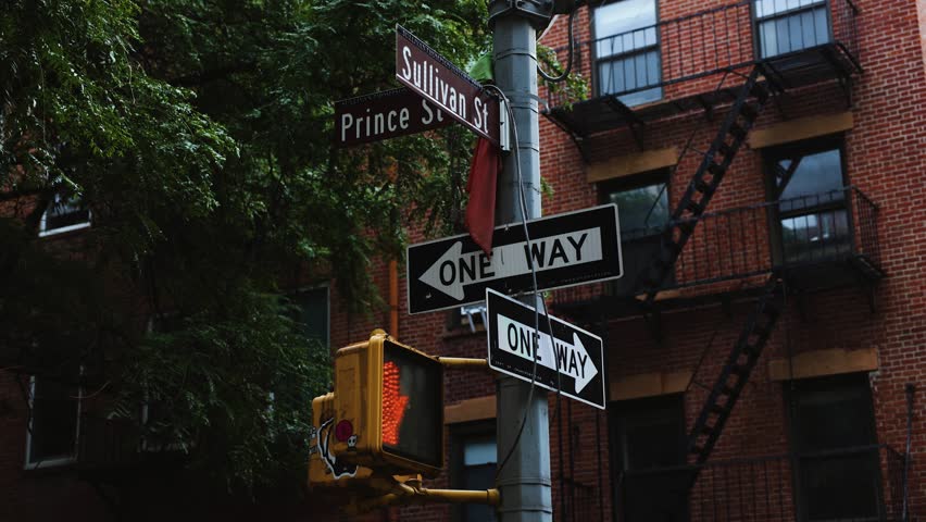 Directional signs for Sullivan and Prince St, Soho, Manhattan, NYC