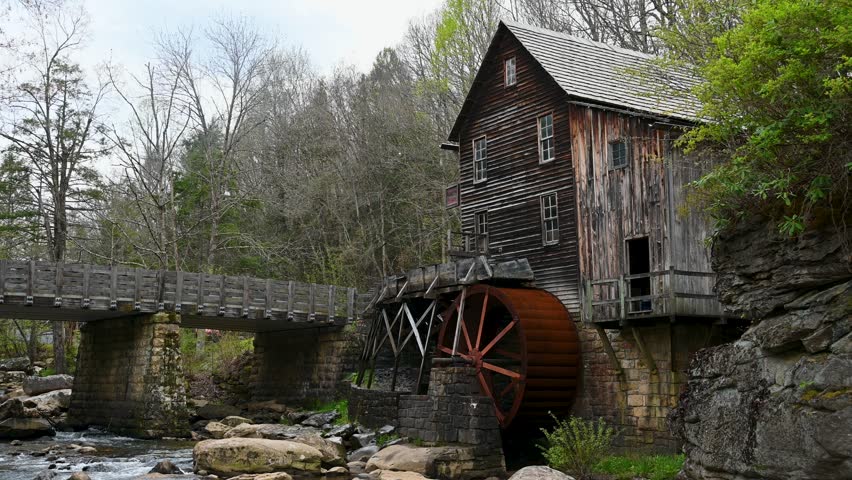 Old Glade Creek Grist Mill in early summer