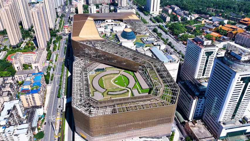 Drone flight over Wushang WS Dream Plaza, World