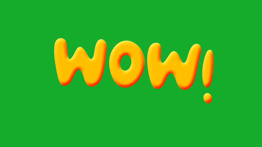 Wobbly Wow text animation on green screen , 4K Footage video. - Powered by Shutterstock - Get 15% off with code: PIKWIZARD15