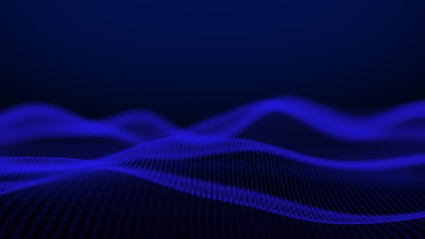 Chromatic wave blue. Looped Gradient blue wavy background. Smooth movements of liquid form. Sci-fi, 4k, 60 fps, HUD.