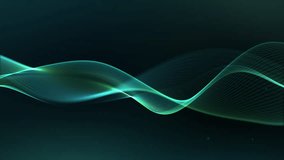  Wavy space, green. Turquoise linear waves. Black green gradient background. Obsessed. Big data in green. Circular repetition of digital liquid texture. Sci-fi, 4k, 60 fps, HUD. - Powered by Shutterstock - Get 15% off with code: PIKWIZARD15