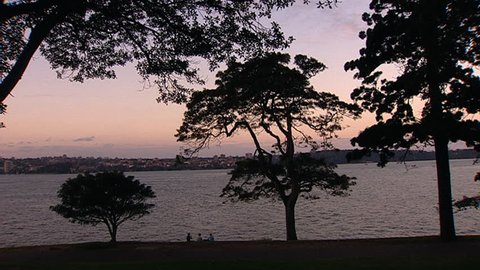 Sunset in Sydney harbor
