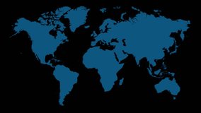 World, map and wind turbine for sustainability, eco friendly or earth esg on black background. Windmill, electricity and clean energy generator at renewable power plant with climate change animation - Powered by Shutterstock - Get 15% off with code: PIKWIZARD15