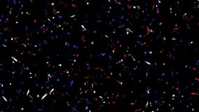 Loop Animation flying red, white, blue confetti. Matte channel. Labor day.  - Powered by Shutterstock - Get 15% off with code: PIKWIZARD15