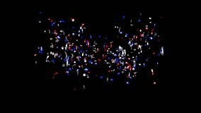 Blue, red and white confetti explosion on black, green screen with Matte Channel - Powered by Shutterstock - Get 15% off with code: PIKWIZARD15
