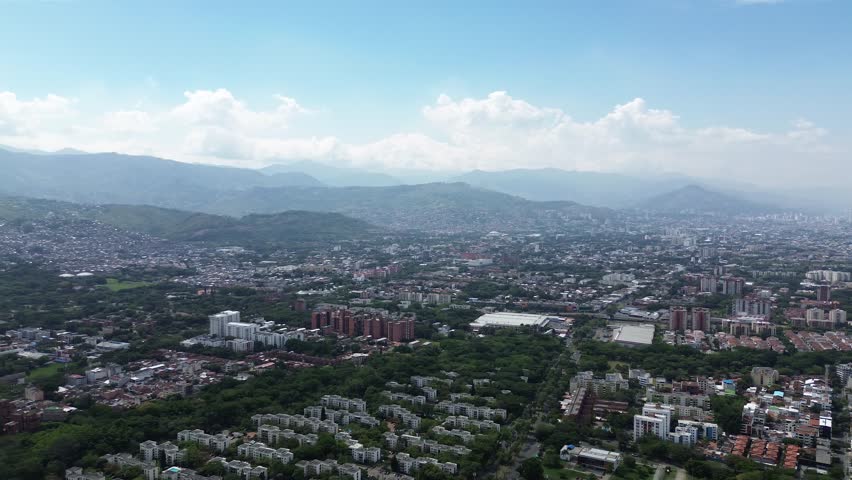 Aerial shot in Cali, Colombia.