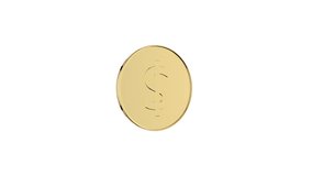 3d Animation of Shiny Golden dollar coin spinning and rotating 360 degrees isolated on a white background. with alpha matt to remove or replace background. - Powered by Shutterstock - Get 15% off with code: PIKWIZARD15