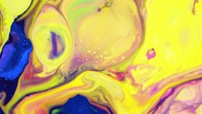 Abstract background with psychedelic painting in colorful vivid colors. Organic effect with fluid painting moving and sliding slowly. Swirls and spreading. - Powered by Shutterstock - Get 15% off with code: PIKWIZARD15