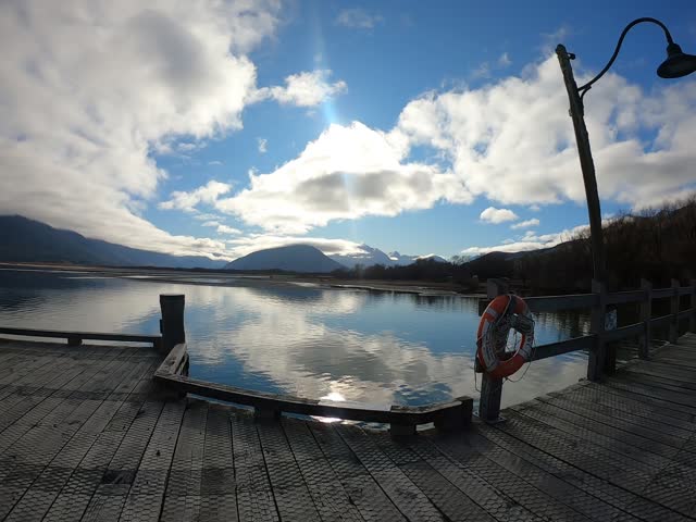 Glenorchy wharf, famous scenic spot along the  Lake Wakatipu
