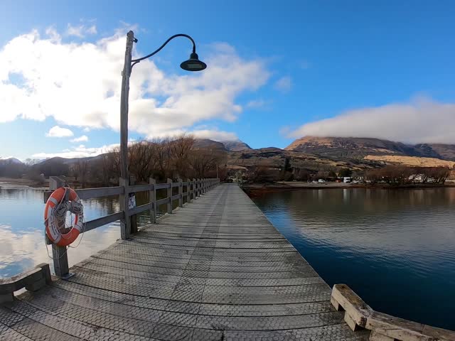 Glenorchy wharf, famous scenic spot along the  Lake Wakatipu