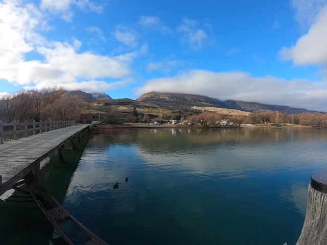 Glenorchy wharf, famous scenic spot along the  Lake Wakatipu