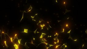 Golden Background in Seamless Looping 3d Animated. Colorful Contemporary Style of Dynamic Moving Gold Backdrop. Wavy Movement Stylish Metallic Fabric Shapes. Beautiful Futuristic Digital Polygon Mesh - Powered by Shutterstock - Get 15% off with code: PIKWIZARD15