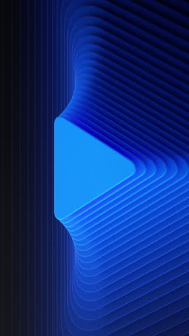 endless 3d vertical video, abstract geometric minimalist background, blue triangular cards with rounded corners twisting and rotating clockwise. Shifting layers