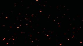 Bright glowing fire particles rising up and moving with the wind in a fiery night sky. Hot burning fire sparks and bonfire background. Fire flakes and ashes fast motion. Blaze, ember, campfire. 4k. - Powered by Shutterstock - Get 15% off with code: PIKWIZARD15