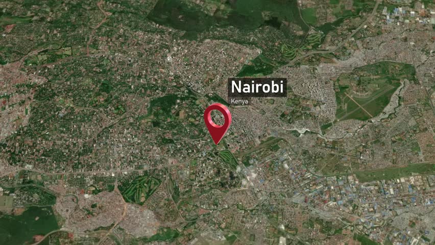 Nairobi City Map Zoom (Kenya) from Space to Earth