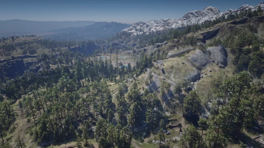 3D. USA. Wyoming. Hot Springs. Yellowstone National Park. Panorama