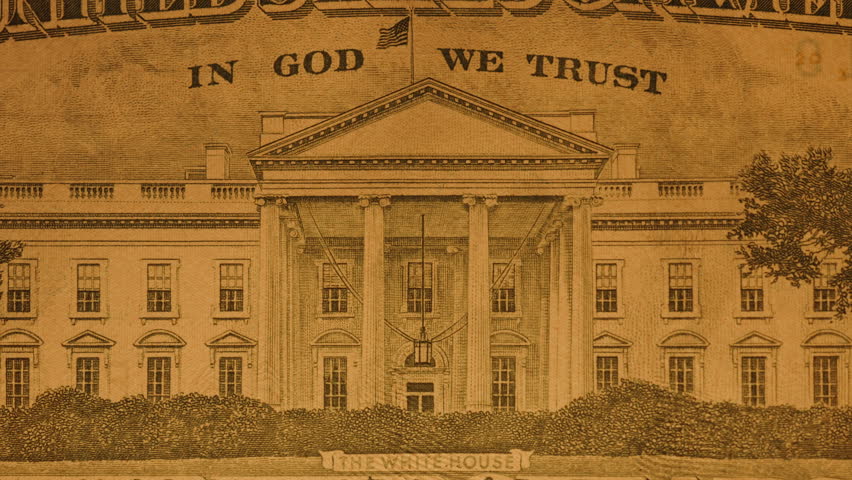 The White House On The Twenty-Dollar Bill, Illuminated By Light And Andrew Jackson