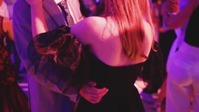 High school graduates dancing on prom, waltz and classical ball dance in dresses and suits on school graduation party, girls and boys classical ballroom dancers, couples dance quadrille and polonaise - Powered by Shutterstock - Get 15% off with code: PIKWIZARD15