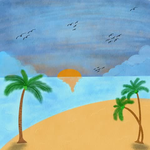 Creating a Sunset Beach Drawing: Step-by-Step Instructions
