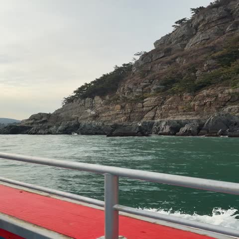 Rocks and sea and boat