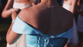 High school graduates dancing on prom, waltz and classical ball dance in dresses and suits on school graduation party, girls and boys classical ballroom dancers, couples dance quadrille and polonaise - Powered by Shutterstock - Get 15% off with code: PIKWIZARD15