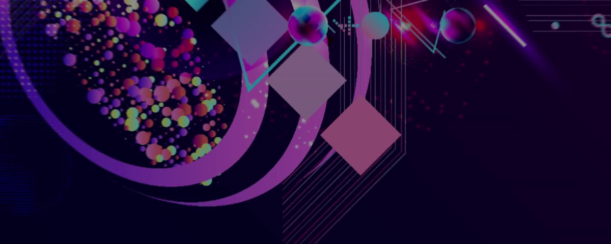 Dark retro futuristic cyberpunk elements abstraction background cosmos synthwave vaporwave retrowave glitch circle with blue and pink glows