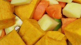 Fresh Raw Sliced Mixed Vegetables Macro Rotation Video. Macro Shot Mixed Vegetables Background. Healthy Clean Eating.
 - Powered by Shutterstock - Get 15% off with code: PIKWIZARD15