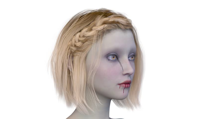 3D rendering of a woman in horror make up