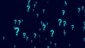 question mark sign flaying background. Question Mark Background. Flying Through Glowing cyan Color Question Mark. - Powered by Shutterstock - Get 15% off with code: PIKWIZARD15