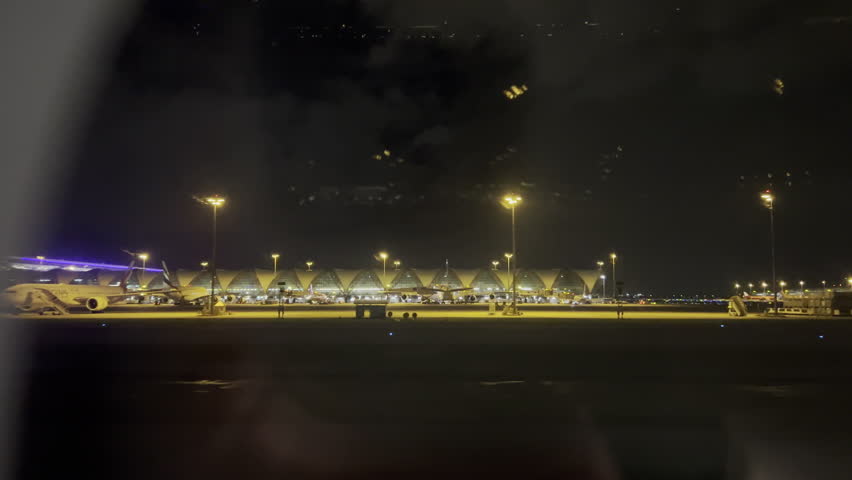 Suvarnabhumi Airport (BKK), covers an area of 3,240 ha and is one of the biggest international airports in Southeast Asia and a regional hub for aviation, in Bangkok, Thailand, Asia 