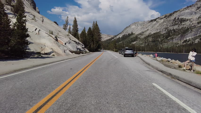Yosemite Tioga Road 3 Olmsted Point to Tuolumne Meadow 06 Front View Driving Plate California USA World Heritage Site