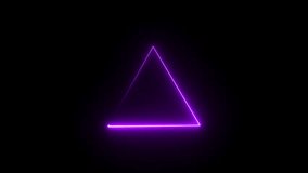 Abstract  Neon glowing triangle icon motion concept animation, on black background. - Powered by Shutterstock - Get 15% off with code: PIKWIZARD15