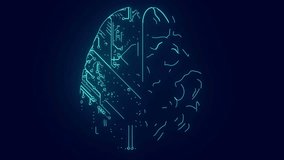 Artificial intelligence brain animation. human brain interface concept Robotic system. Circuit Board CPU Processor Microchip Starting Artificial Intelligence Cloud Computing Data. Motion design 4k - Powered by Shutterstock - Get 15% off with code: PIKWIZARD15
