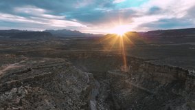 Panorama Of Gorges On Deserted Nature During Sunrise Near Utah, United States. Aerial Shot - Powered by Shutterstock - Get 15% off with code: PIKWIZARD15