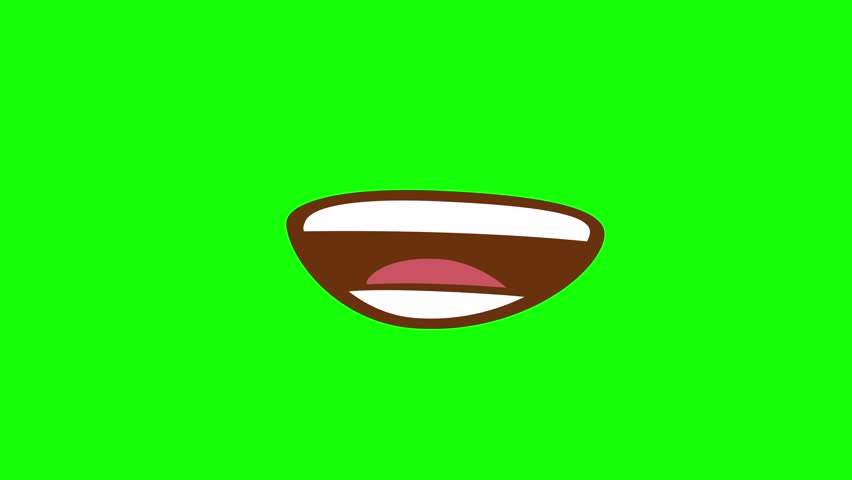 Mouth animation in green screen cartoon