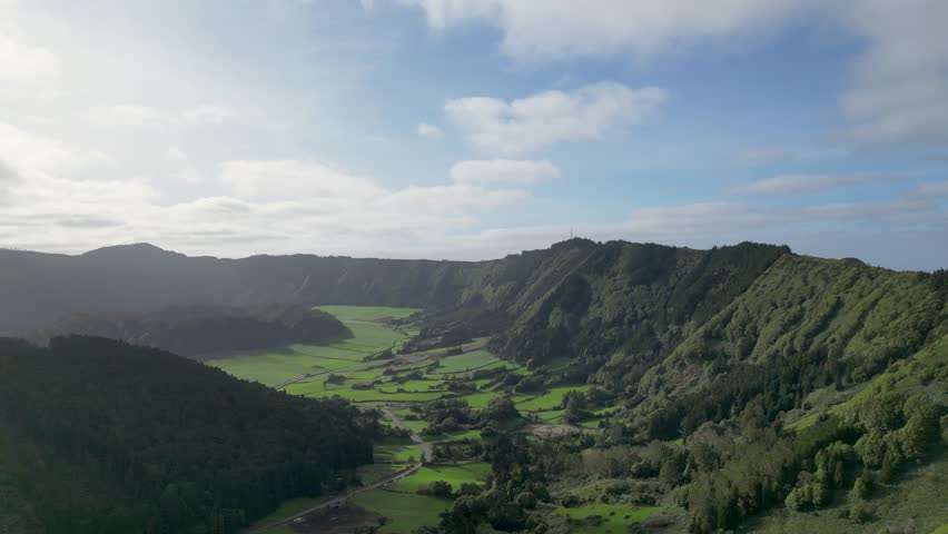 Hill valley, nature landscape Portugal countryside rural forest tree canopy